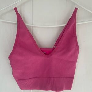 Garage xs Pink Ribbed Crop Top, worn and in ok condition